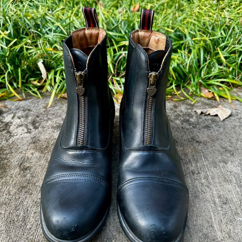 Ariat Heritage Breeze Zip Paddock Womens Black Zip-Up Leather Ankle Boots 10.5B